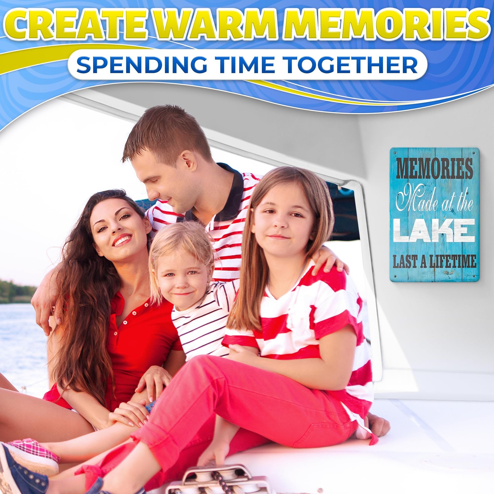 Lake Wall Art Metal Signs – Memories Made at the Lake Metal Sign, 11.8 X 7.8”