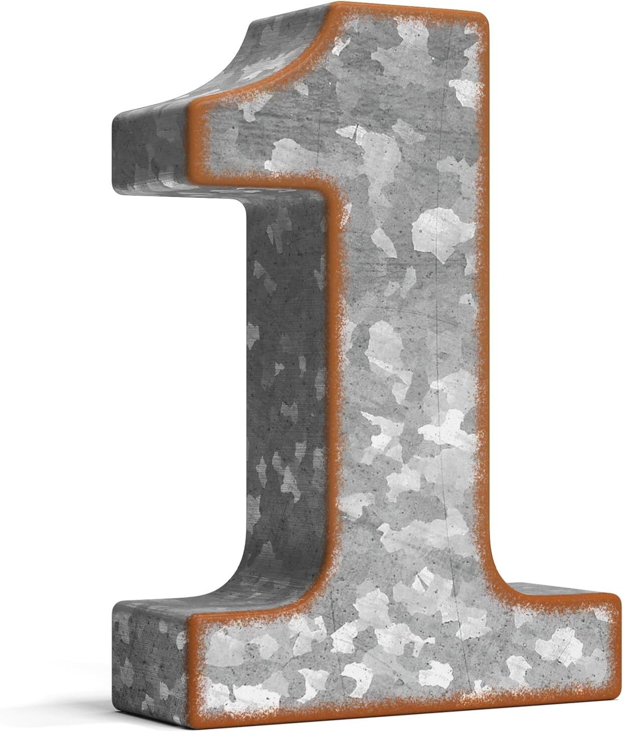 Galvanized Metal Numbers for Wall Decor – 3D Number for Hanging & Free Standing
