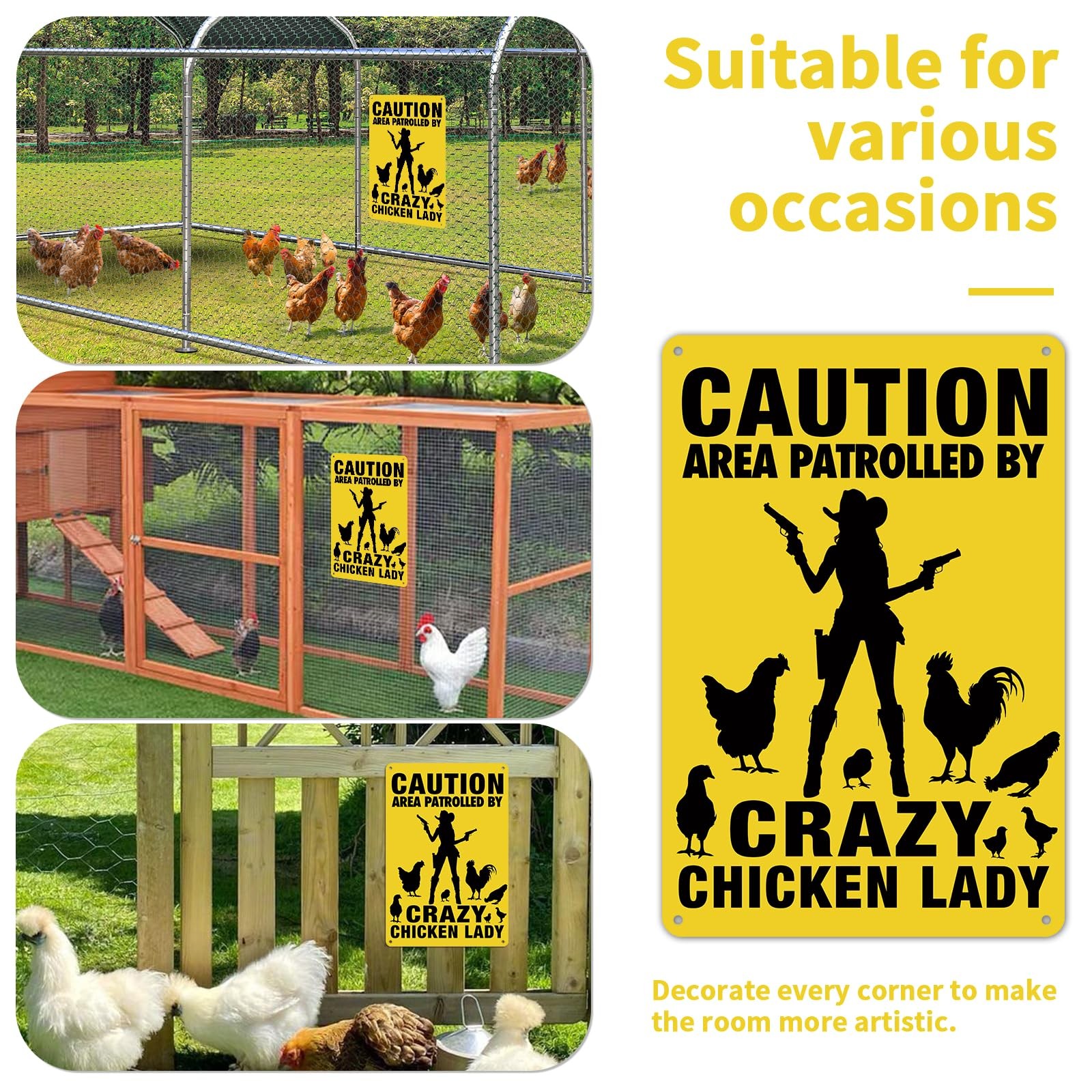 8″ x 12″ Aluminium Metal Sign Caution Area Patrolled by x 12″, Yellow