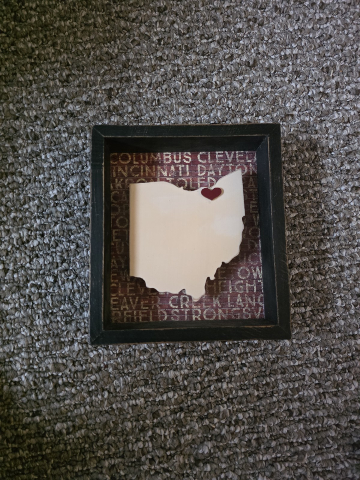 Primitives By Kathy Ohio Heart Shadow Box Rustic Wood Decorative Cleveland Frame