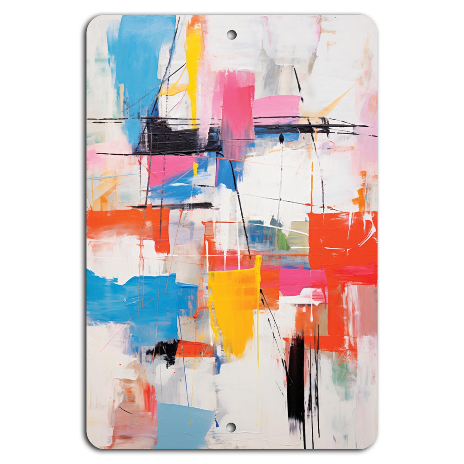 Abstract Metal Sign BanginPrints Aluminum 8×12 Vertical Geometric Art