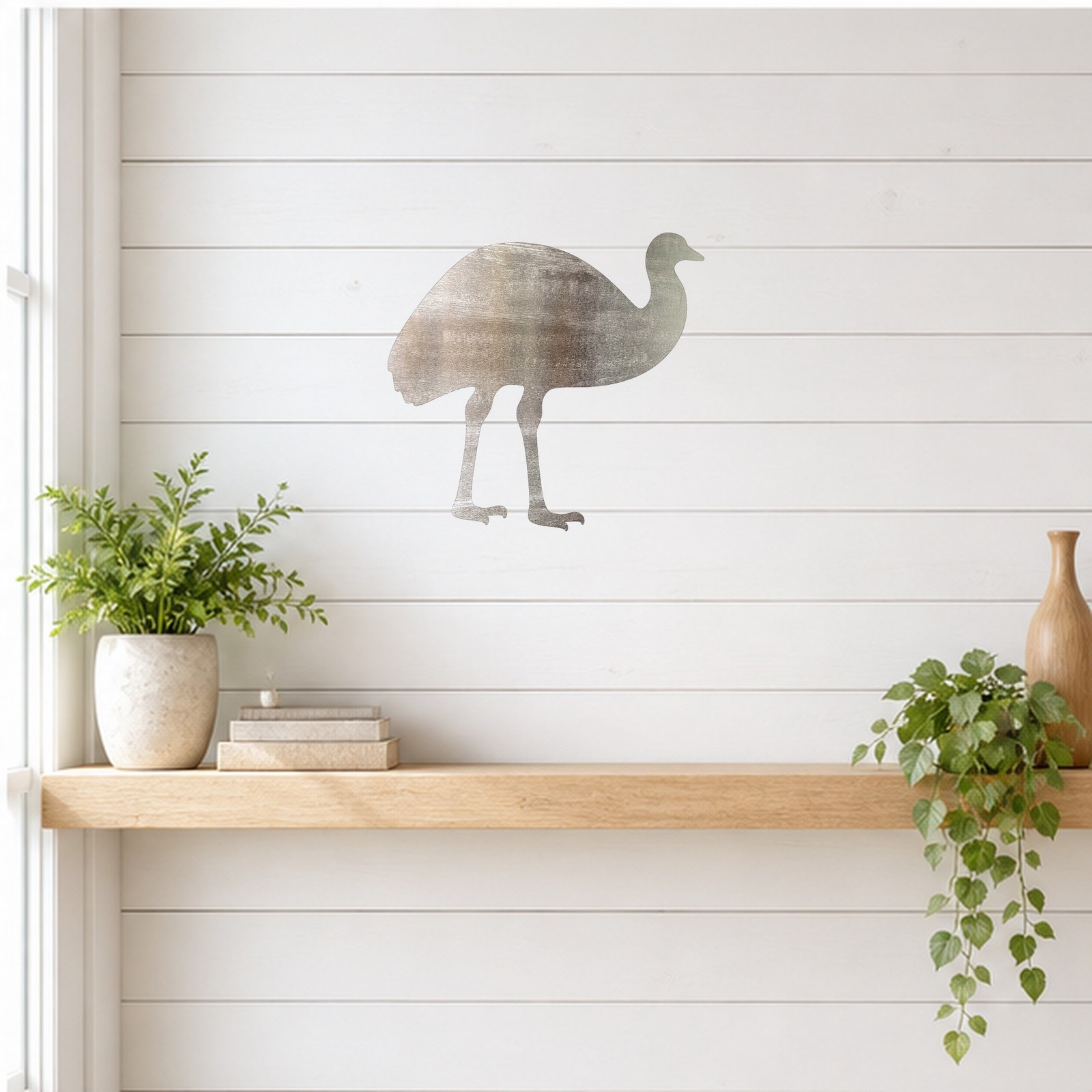 Emu Steel Cutout Shape, Raw Metal Wall Art and Craft Supply