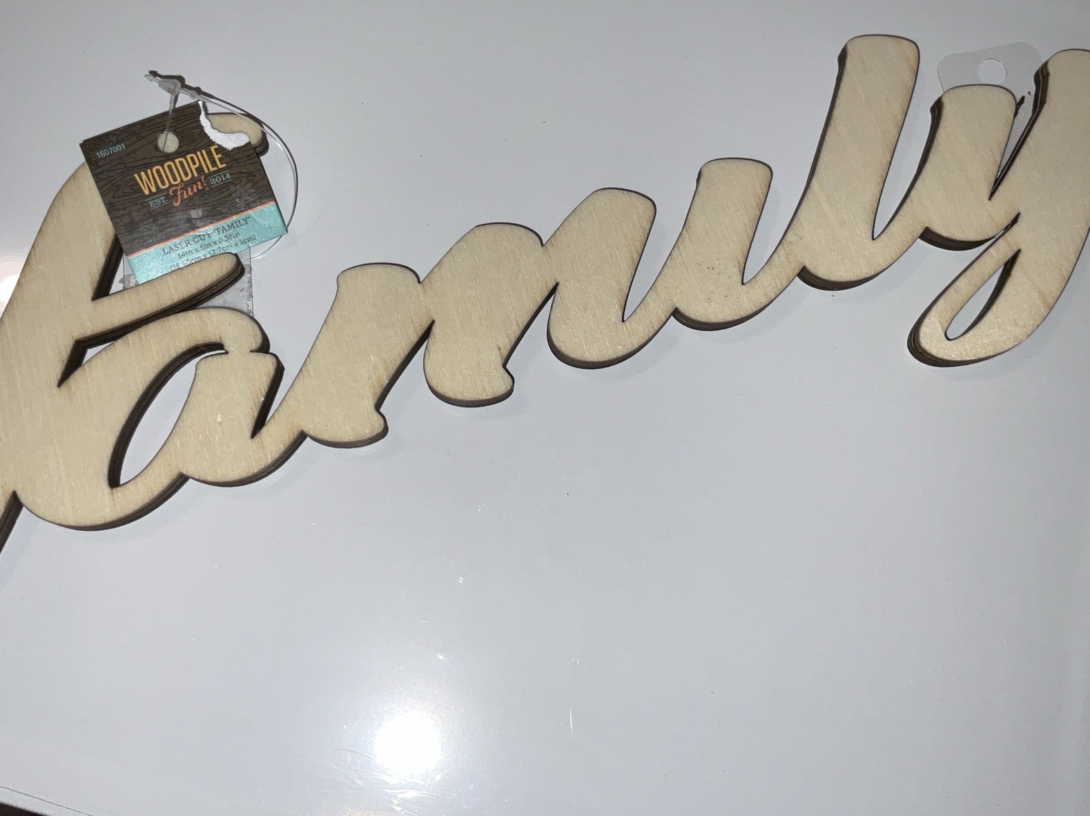 Family 14x5x.38 Laser Cut Wood Thick Paintable Or Stained Make It Your Own New
