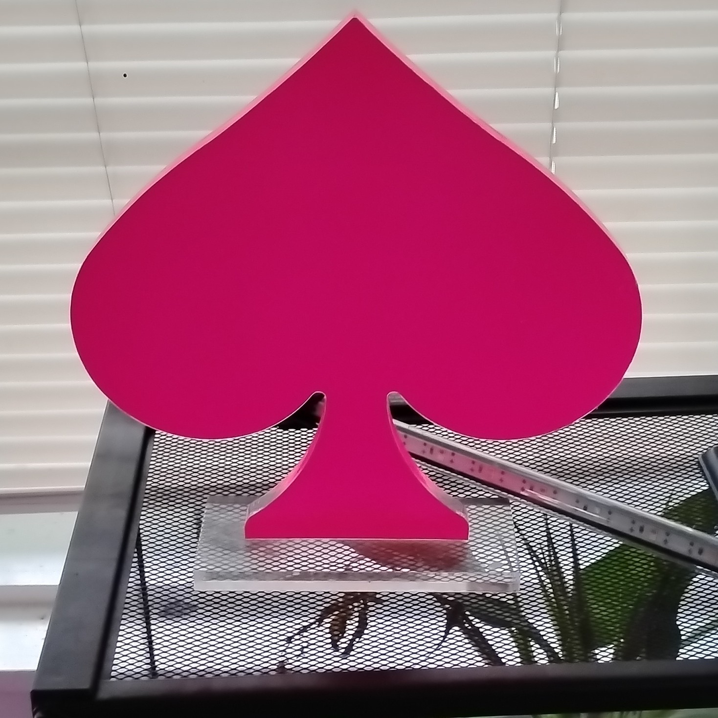 Pink Heart Tabletop Sign “Things We Love” Free Standing Plastic Printed