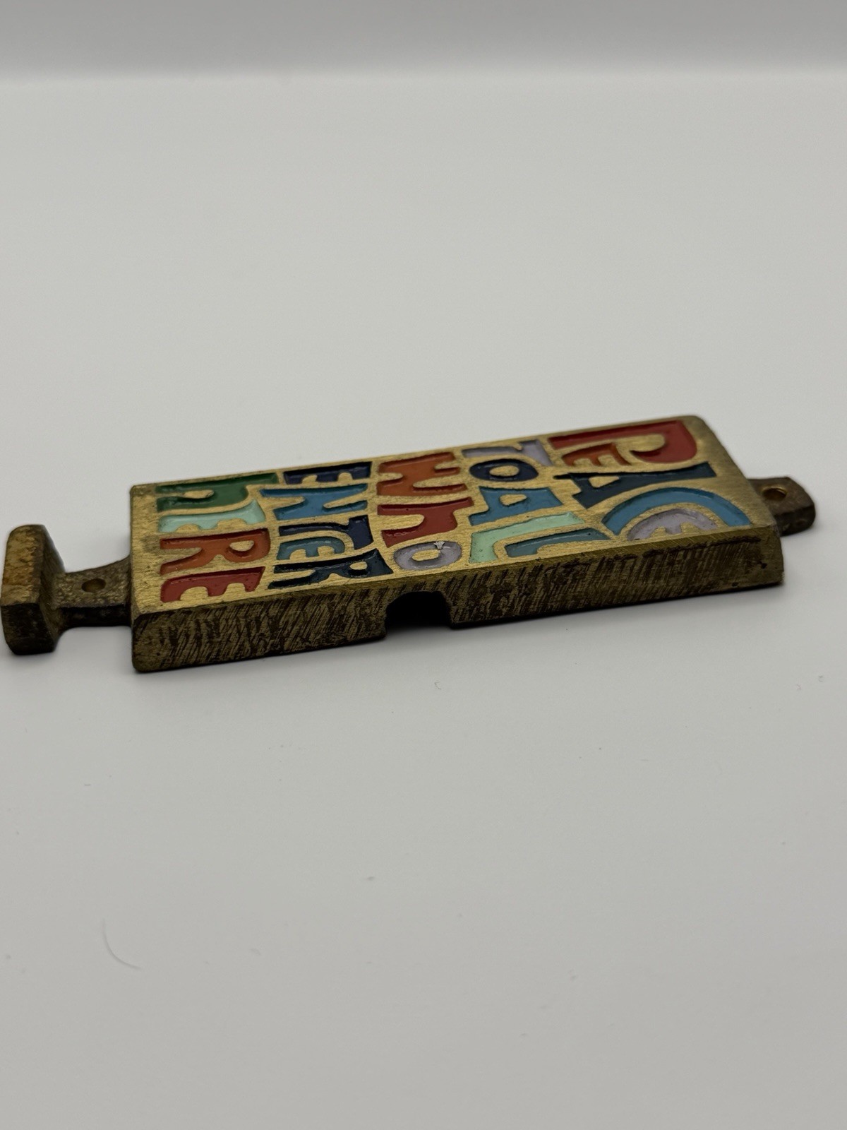 Vintage 1969 Terra Sancta Guild Israel Peace To All Who Enter Here Brass Door Pl