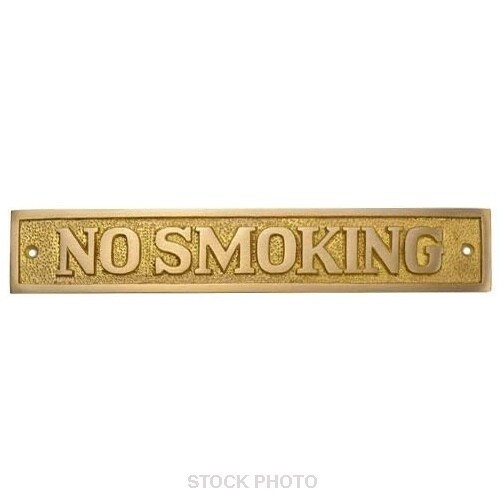 New Vintage Style “NO SMOKING” Rectangular 9″ Heavy Cast Brass Sign Plaque