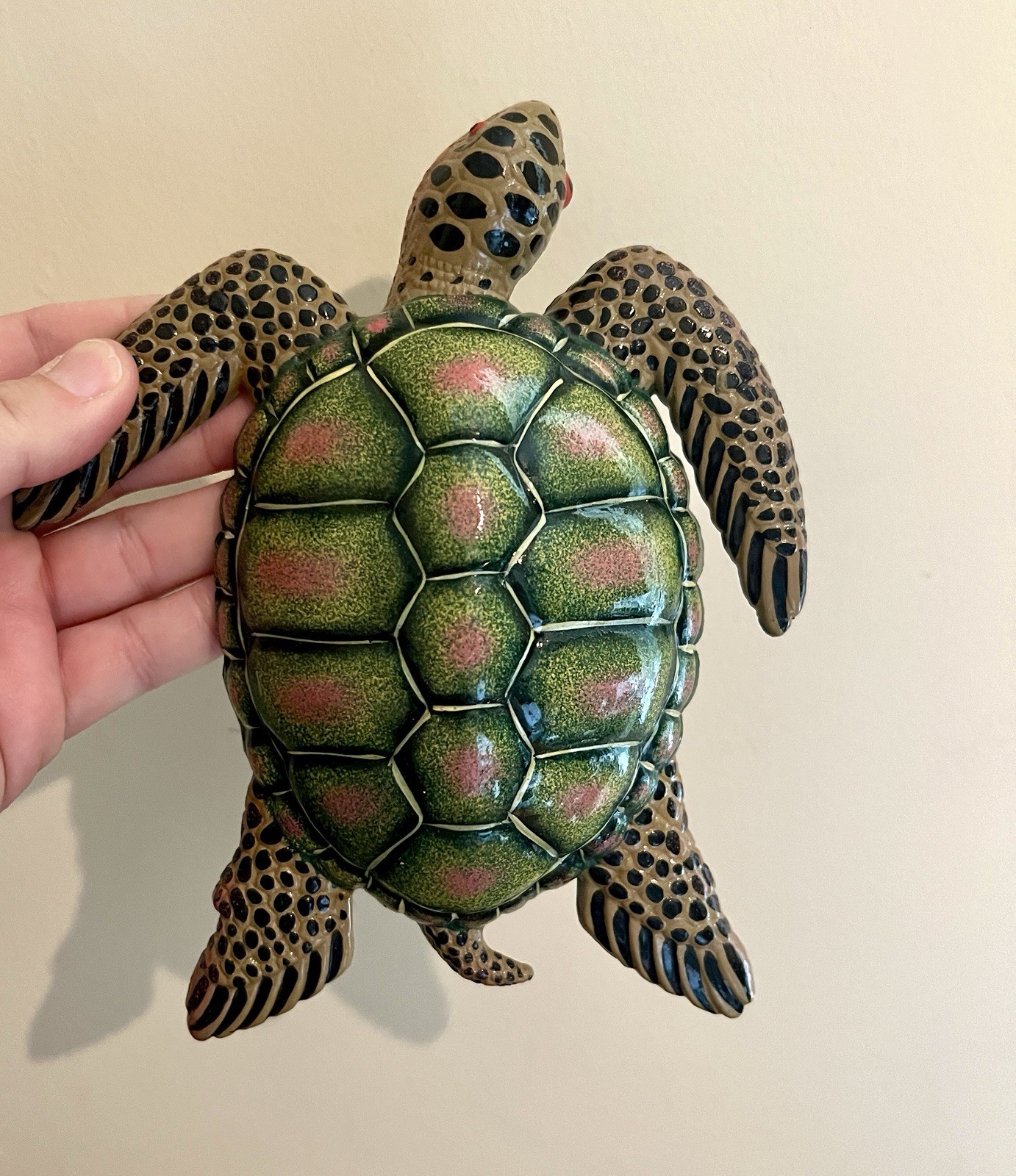 Set Of 3 Hard Plastic Sea Turtle Wall Hangings Patio Garden Nautical Home Decor