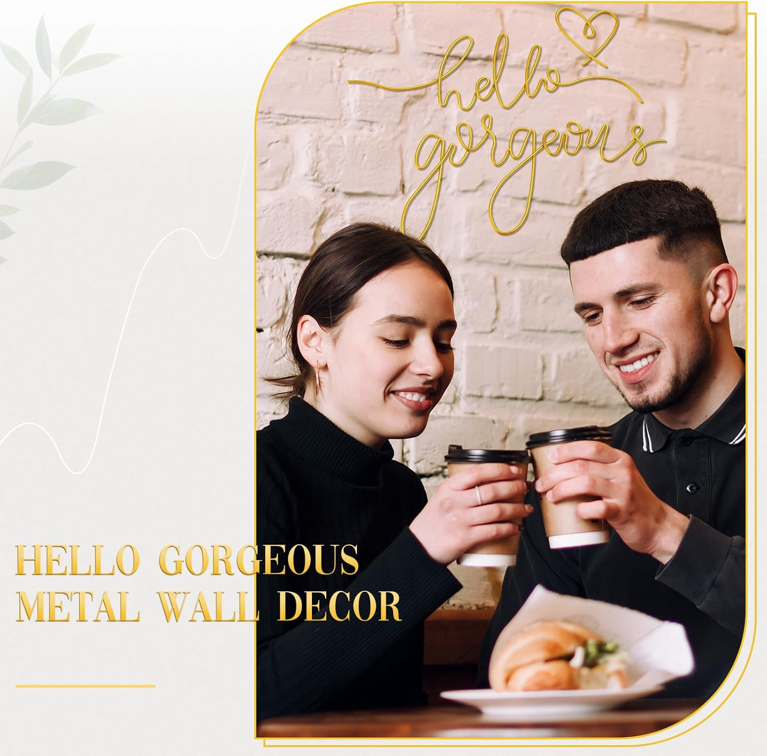 Hello Gorgeous Metal Wall Art Decor Minimalist Decoration Metal Hello Gorgeous D