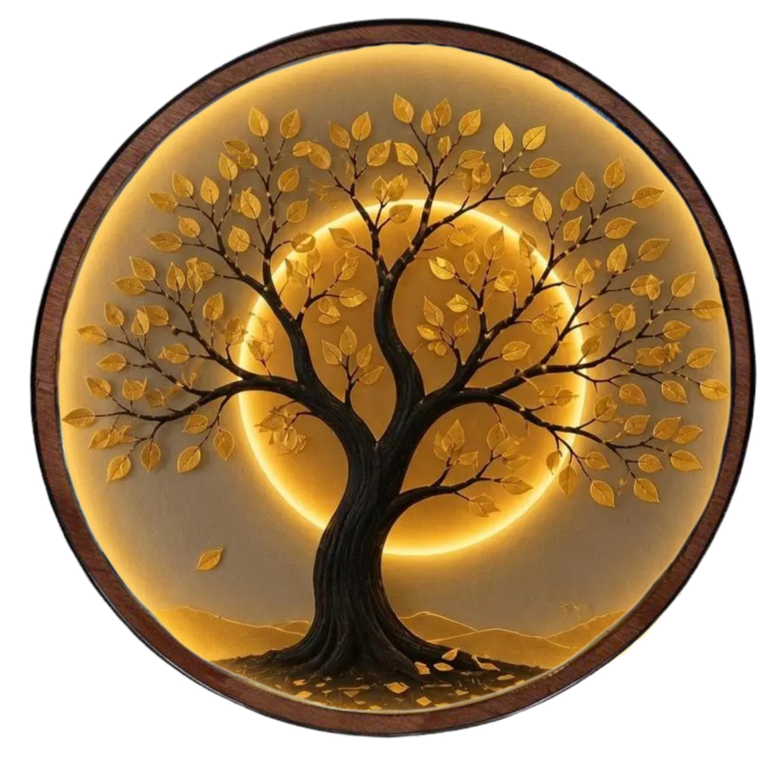LED Tree Wall Art – Minimalist Wood Decor with Warm Backlight