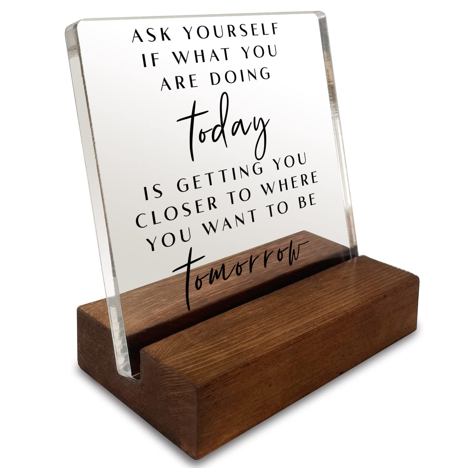 Inspirational Quotes Desk Sign, Motivational Minimalist Decor Art Acrylic Pla…