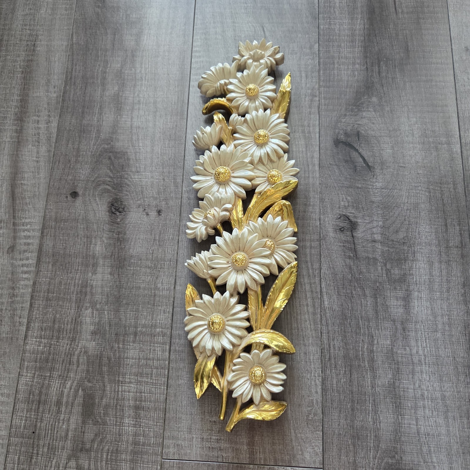 Syroco Wall Decor Set of 4 Flowers Vintage Hollywood Regency Wall Hangings D7322