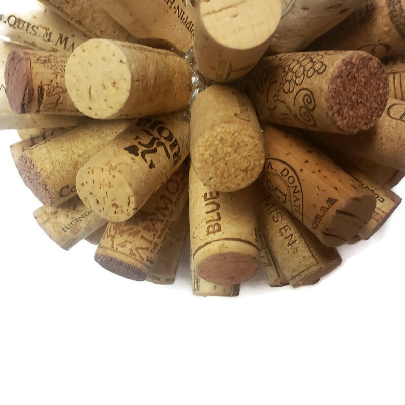 Handmade Wine Cork Art Silhouette Tabletop Sculpture Rustic Kitchen Bar Decor
