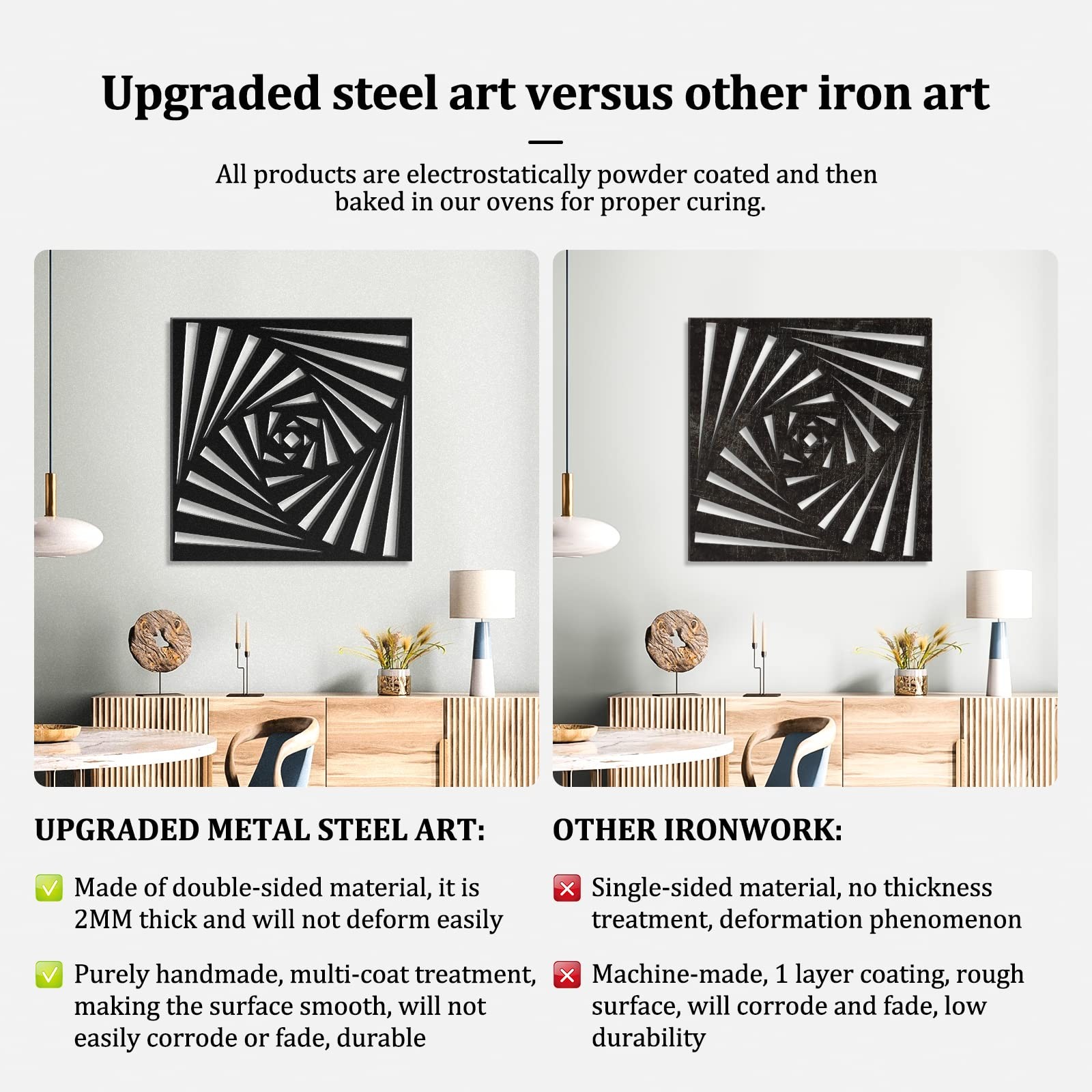 18in Large Abstract Black Wall Art Minimalist Geometric Wall Decor Modern Wall A
