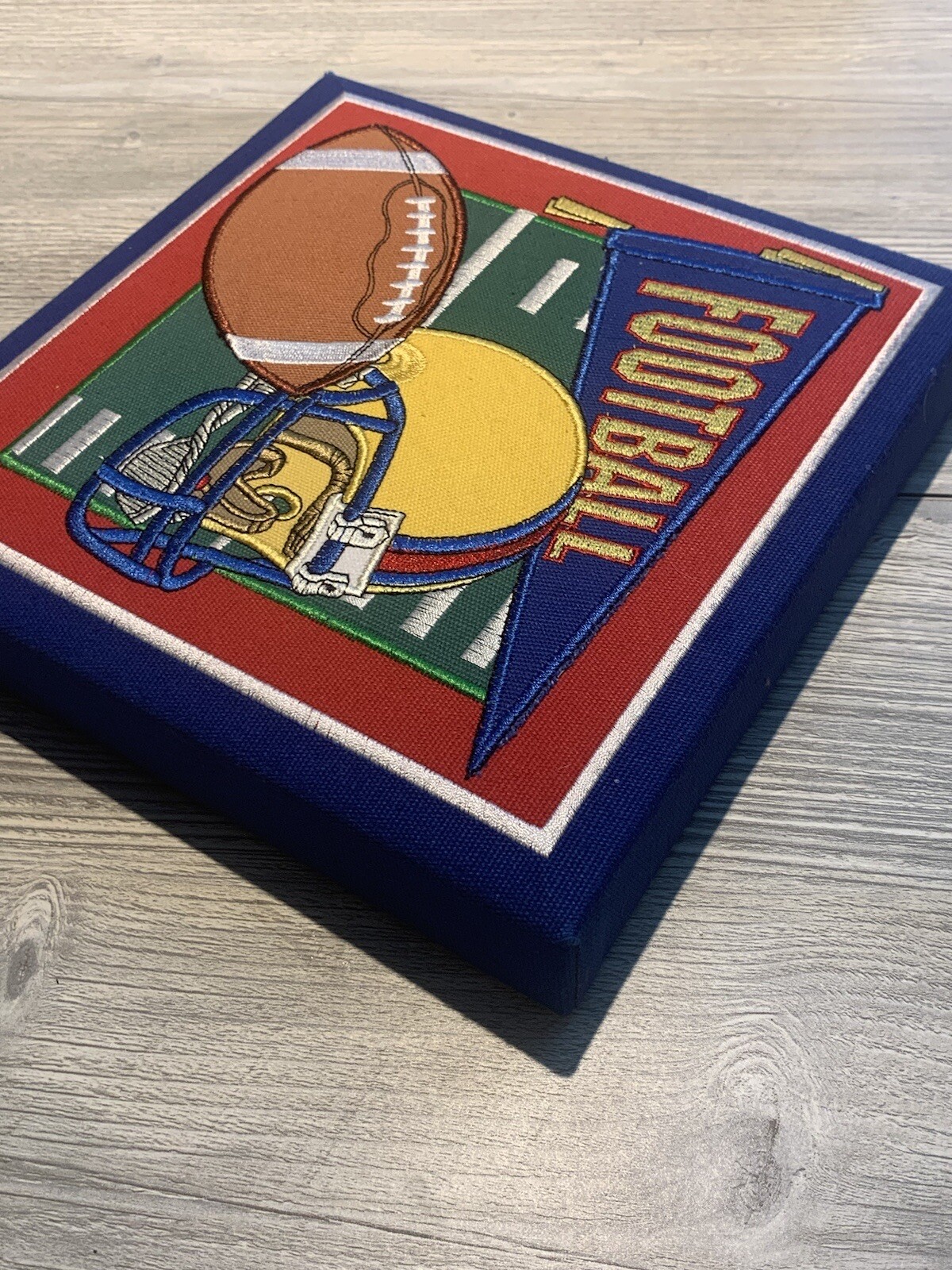 Football & Baseball Sports Wall Plaque (2) Decor – 9 in x 9 in