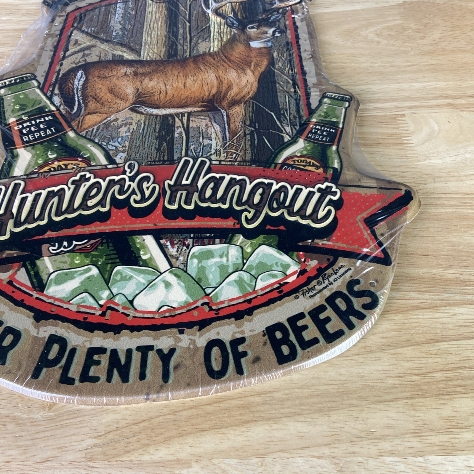 Man Cave Hunters Hangout Deer Tin Metal Sign New 15×11 Inches