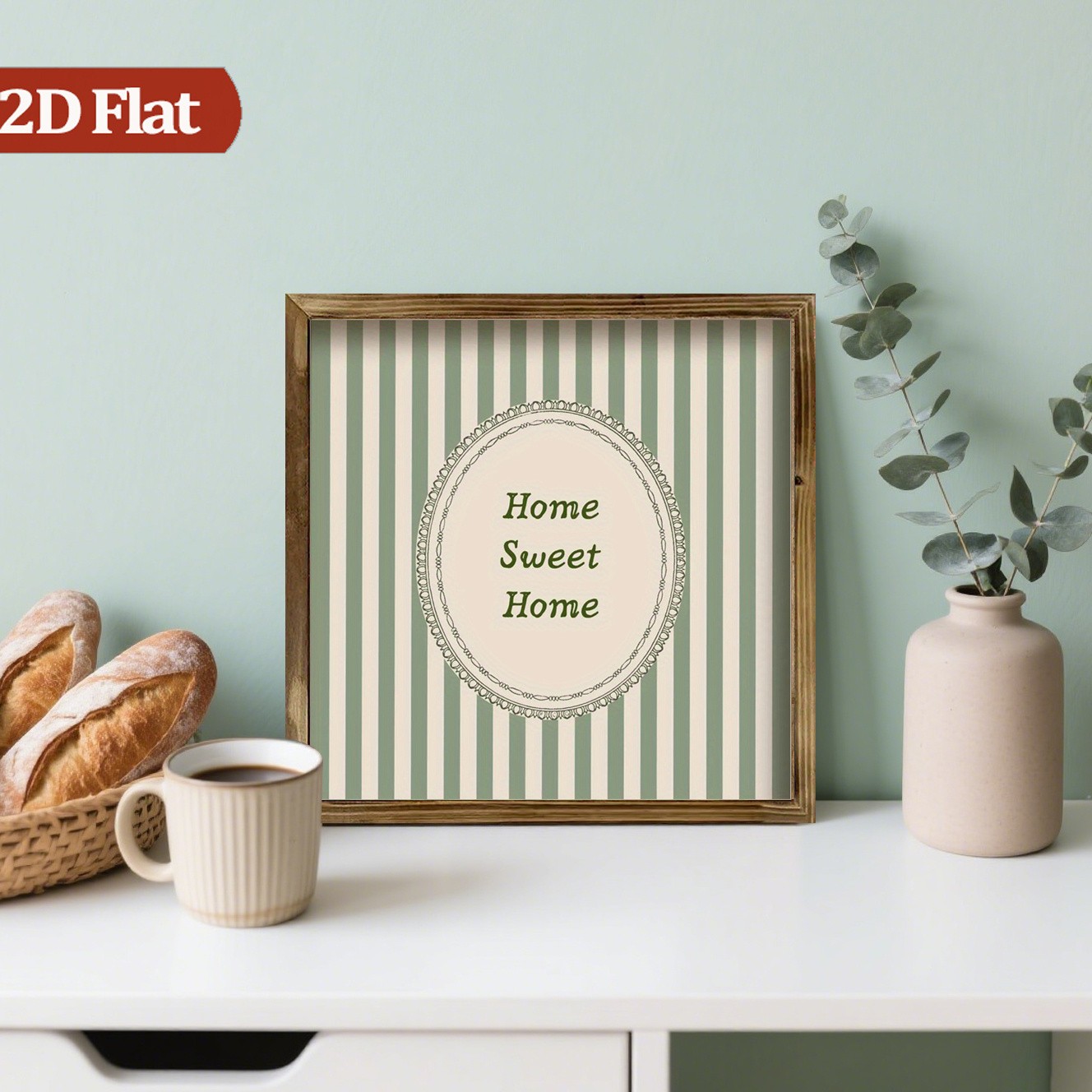 Rustic Sage Green Home Sweet Home Wooden Plaque Perfect Family Housewarming Gift