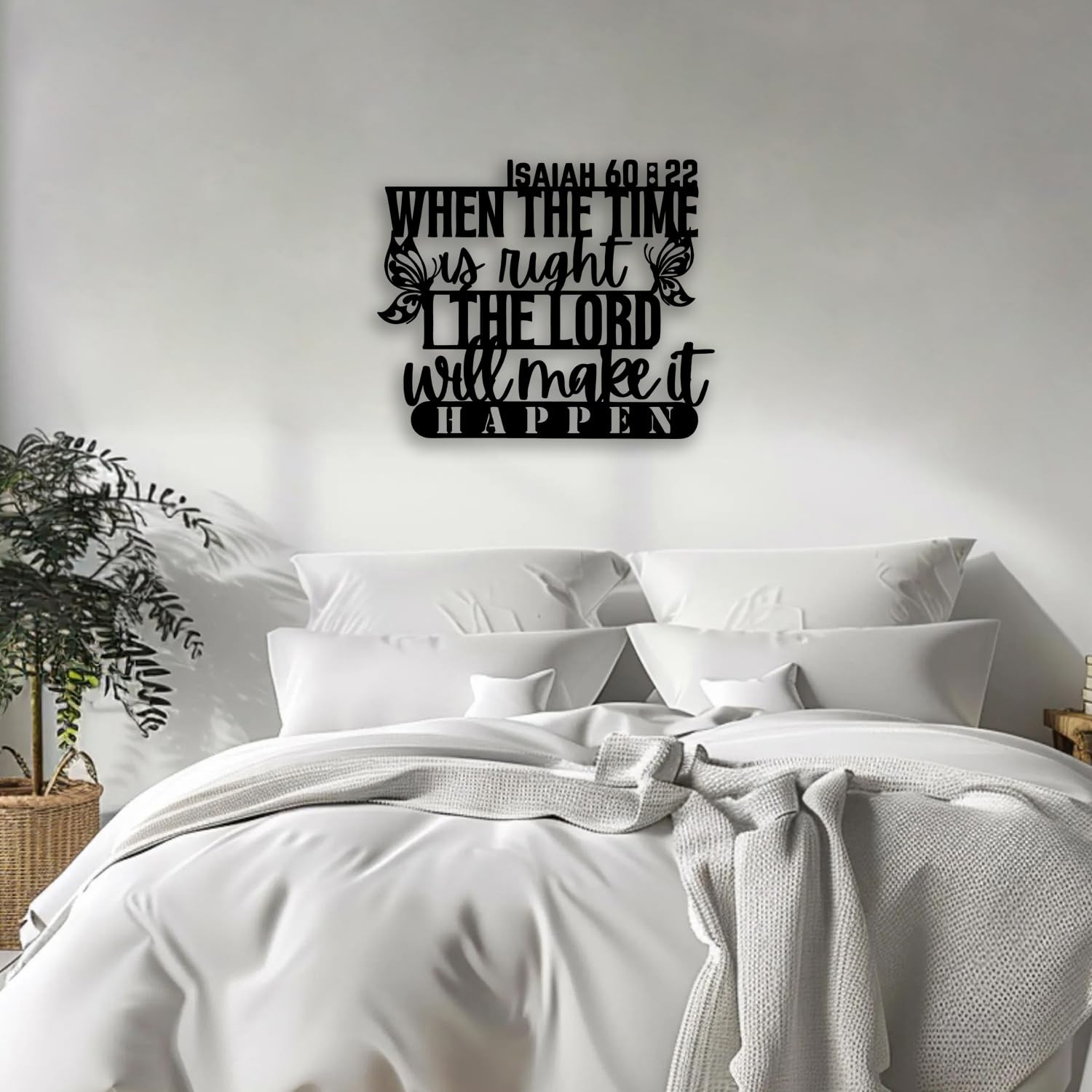 Isaiah 60 22 Butterfly Metal Wall Decor – Christian Faith Room Decor Motivati…