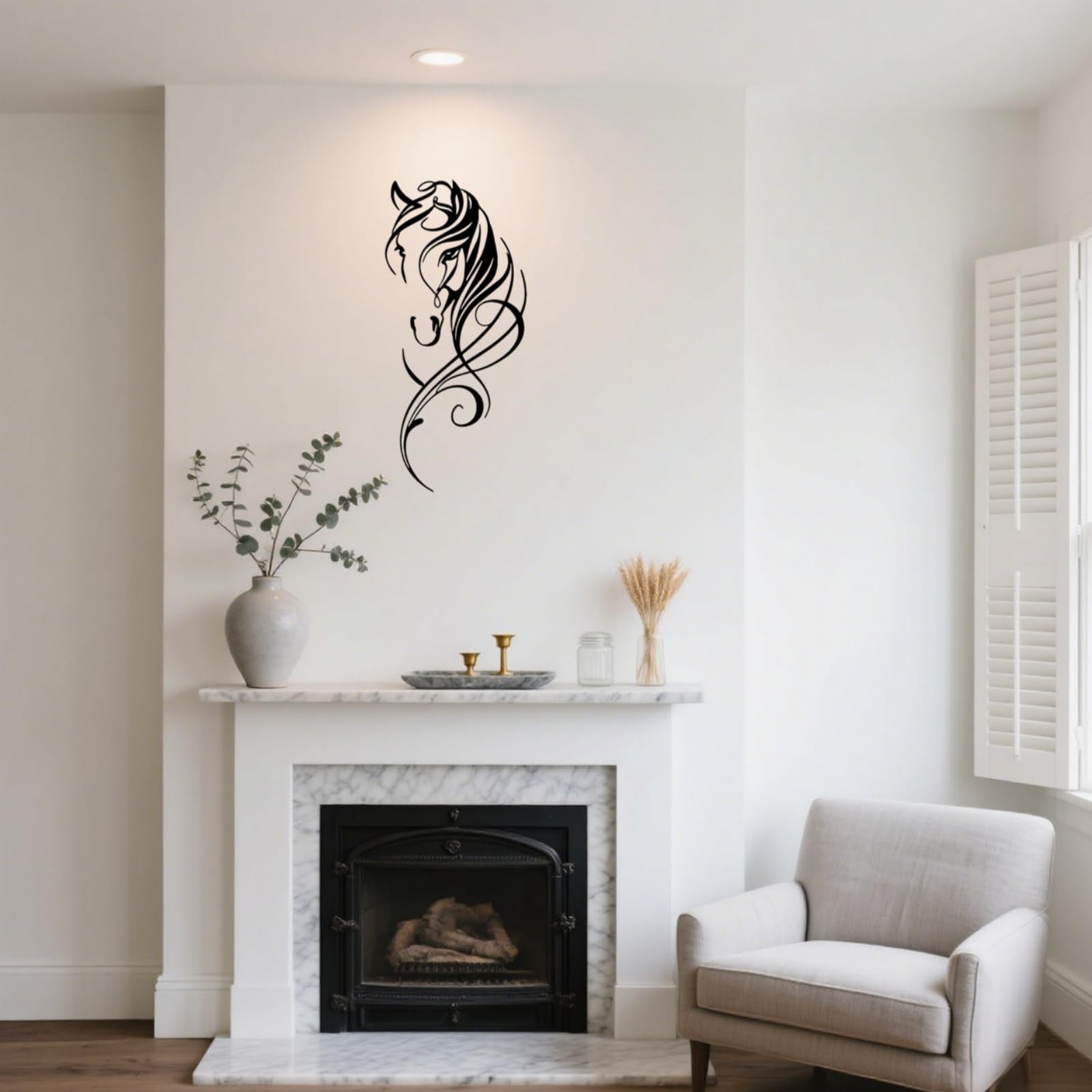Metal Horse Wall Art Decor – Western Equestrian Line Art & Dynamic Metal Wall…