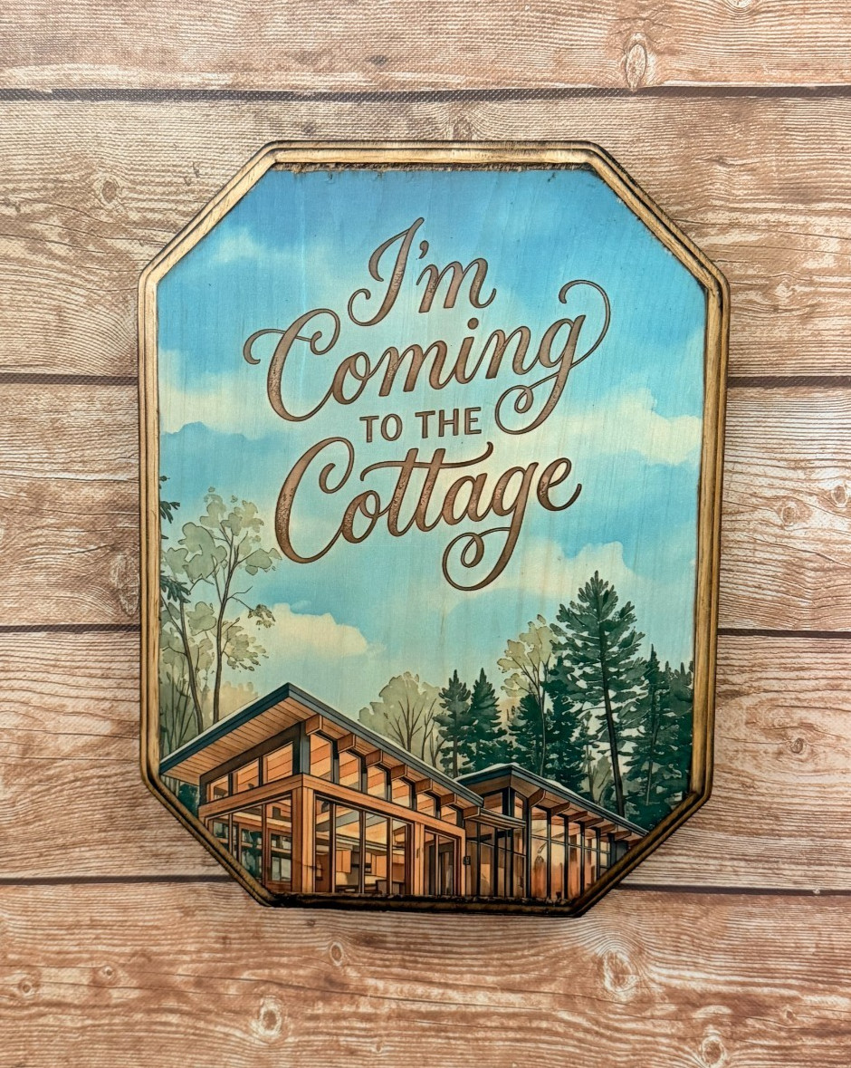I’m Coming to The Cottage Wood Sign Handmade Wooden Wall Plaque Heated Rivalry
