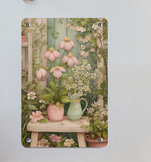 Farmhouse Whimsical Cottagecore Flowers Garden Wall Decor Metal Sign 8×12 New