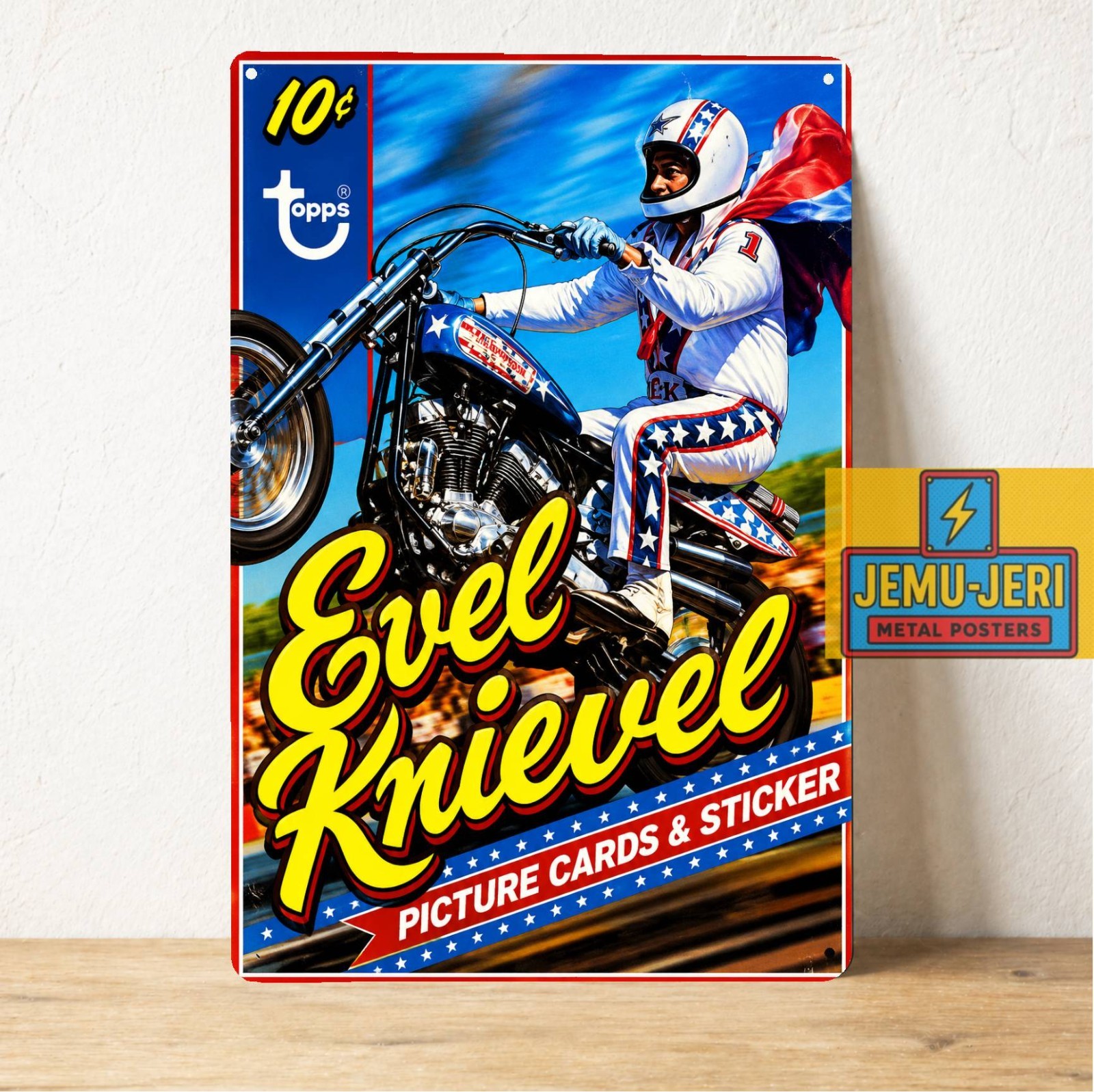 Evel Knievel Motorcycle Metal Tin Sign Poster 20x30cm Garage Wall Decor
