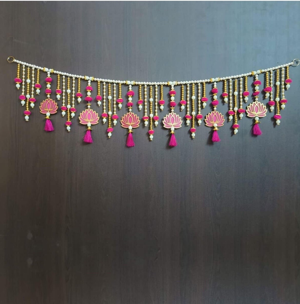 Handmade Door Hanging Pink Lotus Toran Size 40 inch X 8 inch