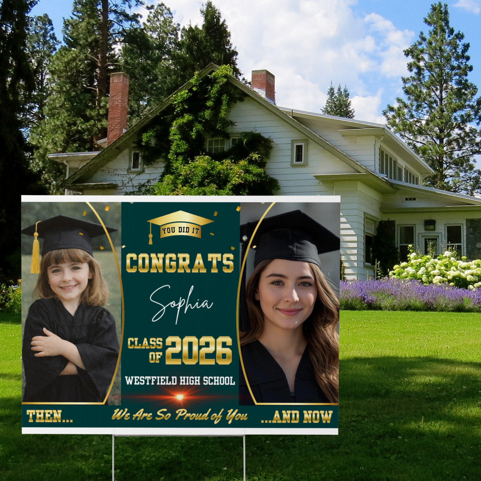 Personalized Graduation Yard Sign Class of 2026 Custom Photo Lawn Sign
