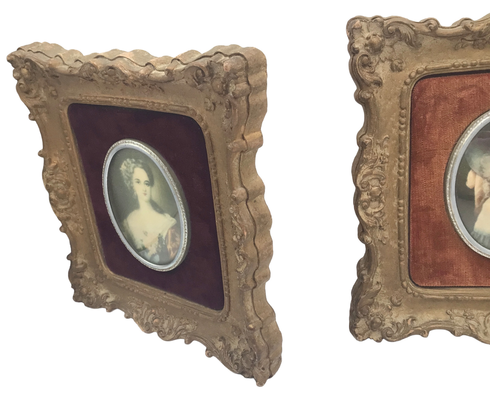 Vintage Cameo Creations Wall Decor Set of 2, Ornate Gold Framed Victorian Lady