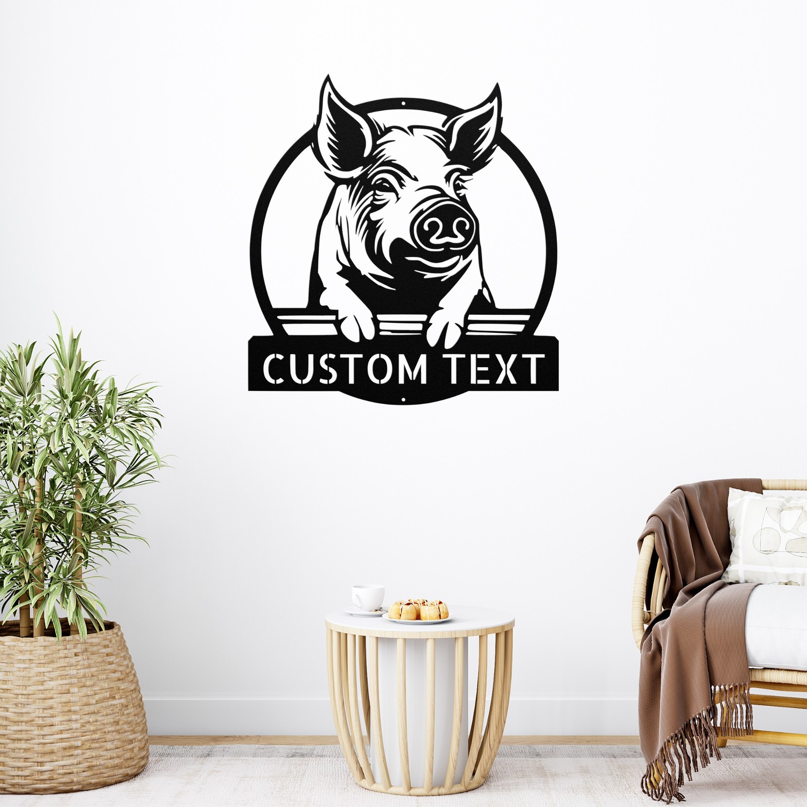Custom Pig Metal Sign Personalized Decor Gift for Pig Lovers and Farms