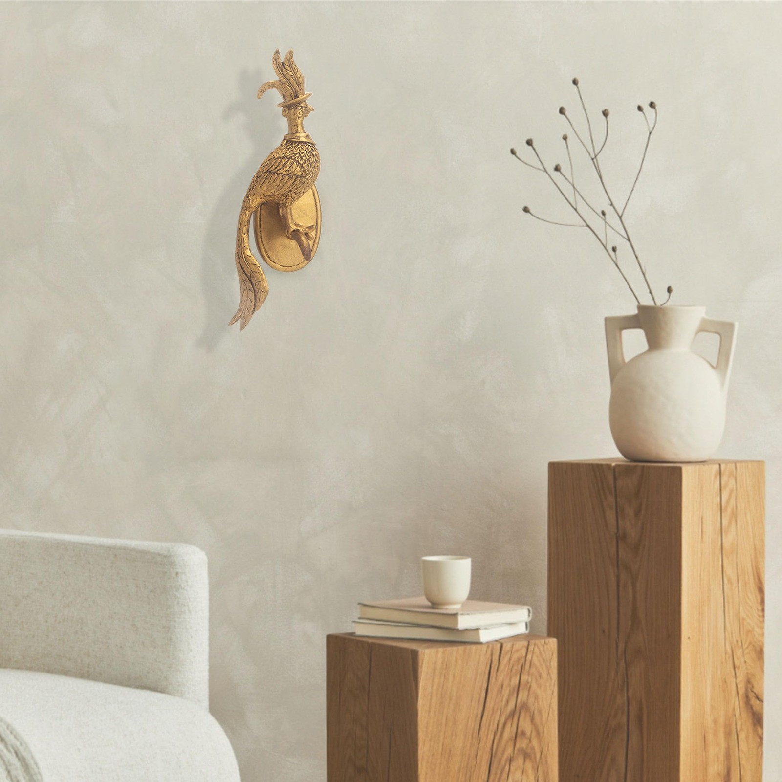 Christmas Bird Wall Mount Decor Animal Sculptures Wall Decor Wall Hanging Art…