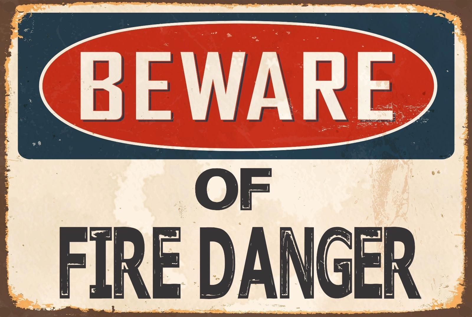 Aluminum Danger Sign Sticker Tiger Beware Fire Danger 8×12 Funny Metal Sign