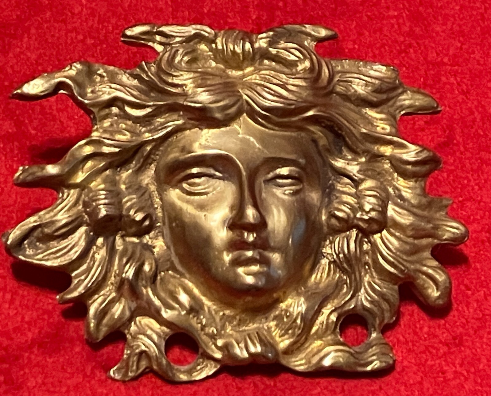 1 (one) Vintage VERSACE MEDUSA HOME DECOR WALL PLAQUE 3D SOLID BRASS GOLD AG