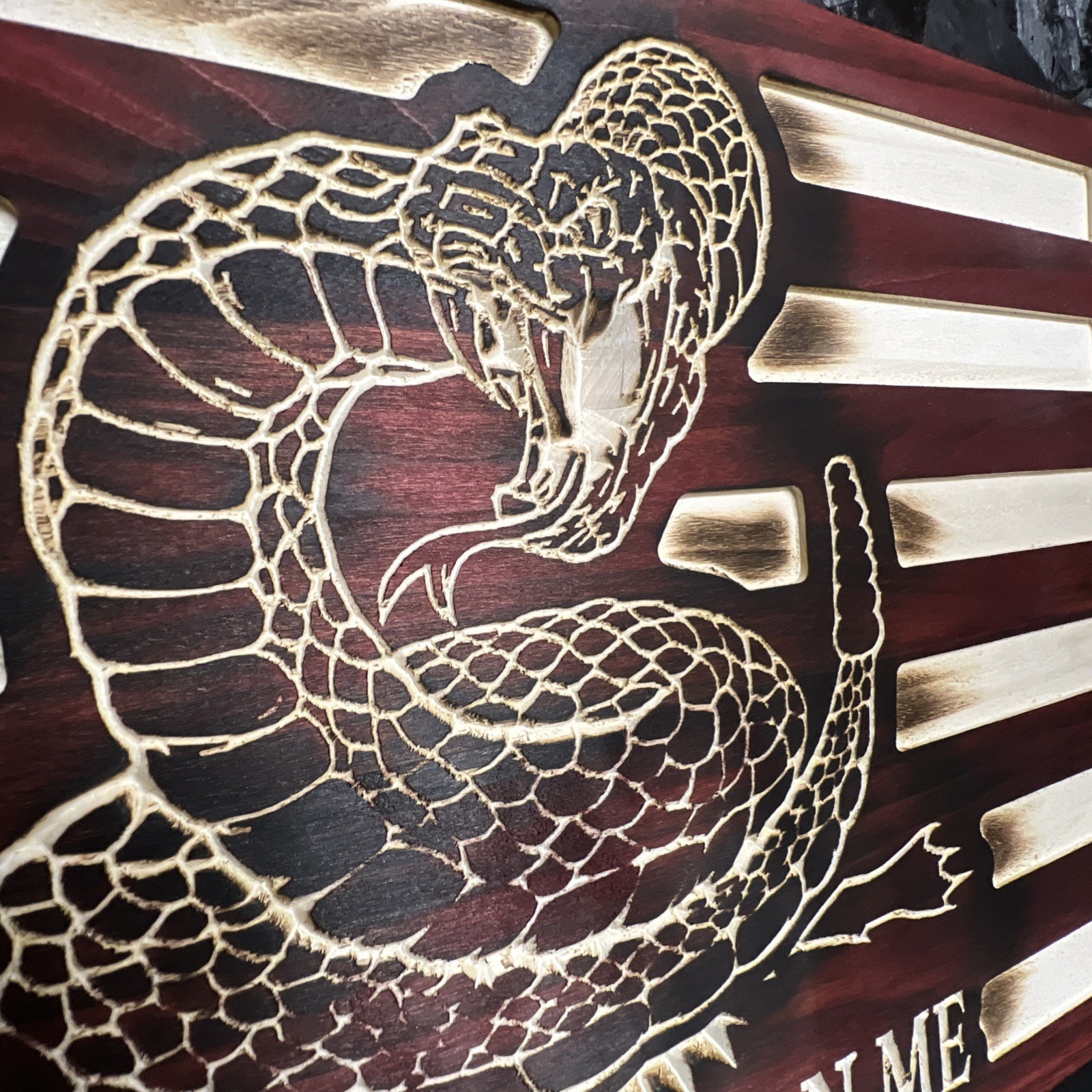 Rustic Wooden Gadsden Don’t tread on me American Flag / Made In America