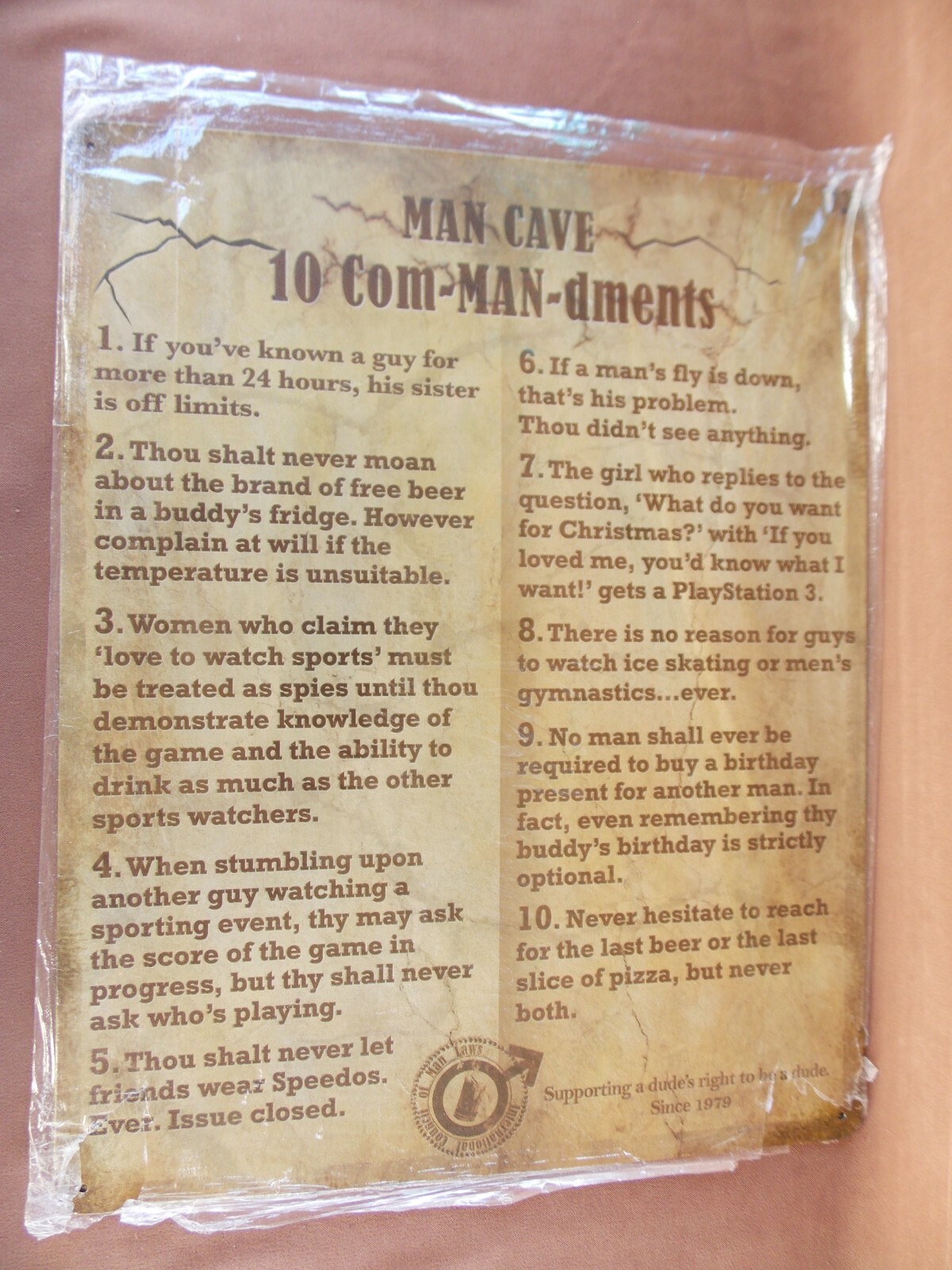 Man Cave Commandments Metal Sign Sign of the Times # 98450 15 x 12″