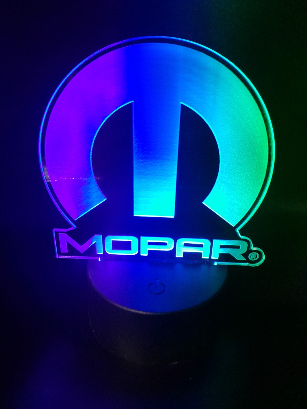 Edge Lit Tabletop Sign, Multi-Colored LED, Desk Lamp, Night Light Mopar
