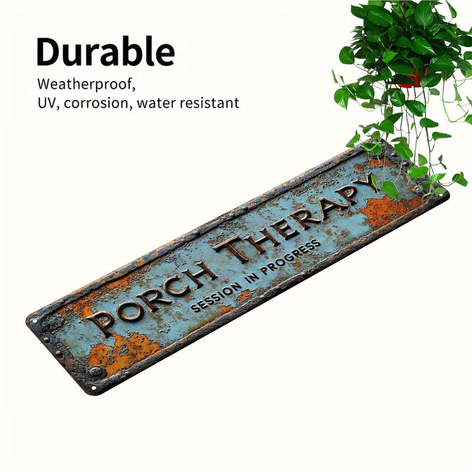 Vintage Porch Therapy Session In Progress Aluminum Outdoor Wall Sign 40x10cm