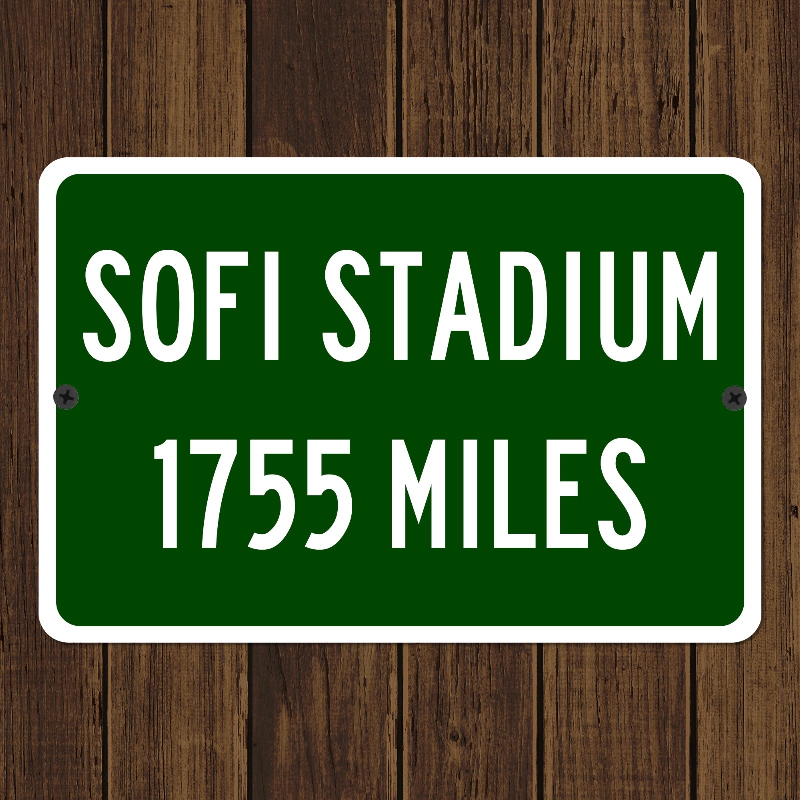 Custom SoFi Stadium Distance Sign Los Angeles Rams Fan Mileage Road Sign Gift