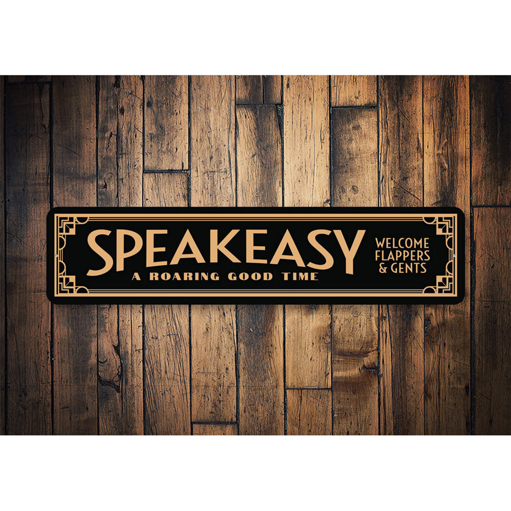 Roaring Good Time Speakeasy Metal Sign