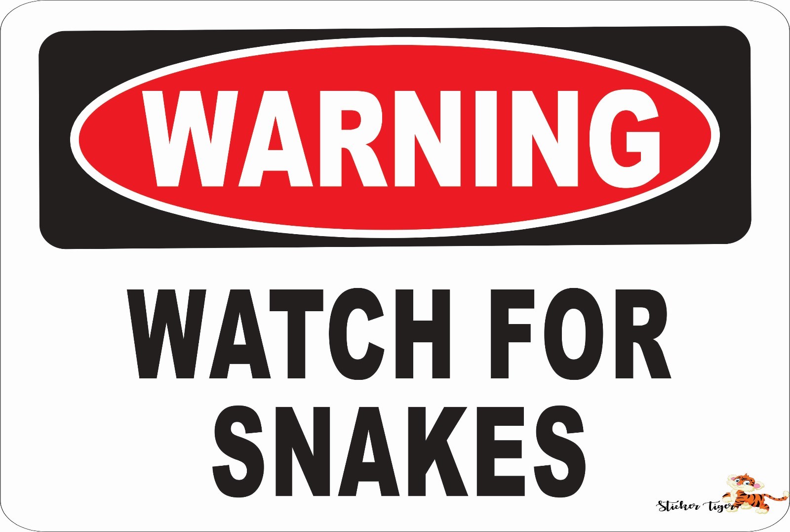 WARNING WATCH FOR SNAKES Aluminum 8 x 12 Metal Novelty Danger Sign