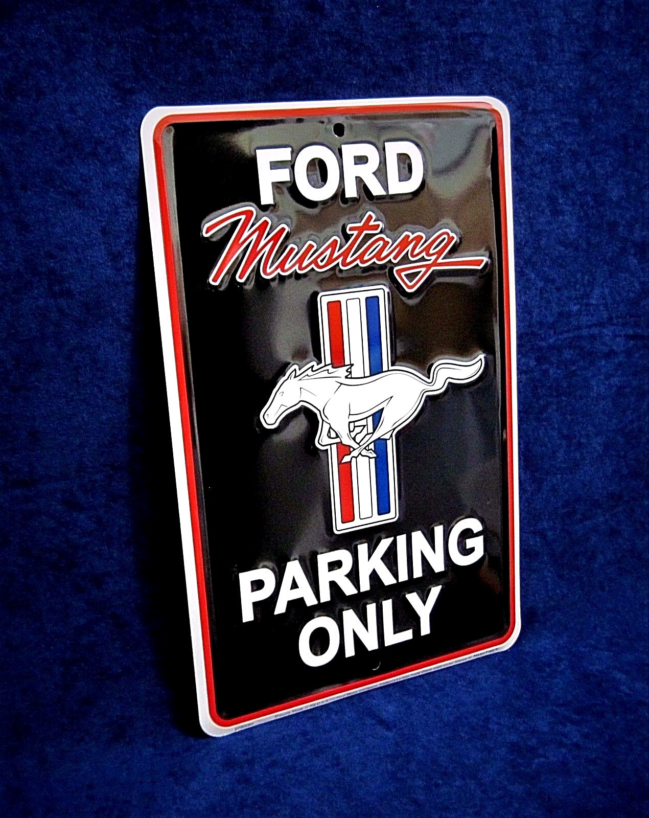 FORD MUSTANG Parking -*US MADE* Embossed Sign – Man Cave Garage Wall Decor (BLK)