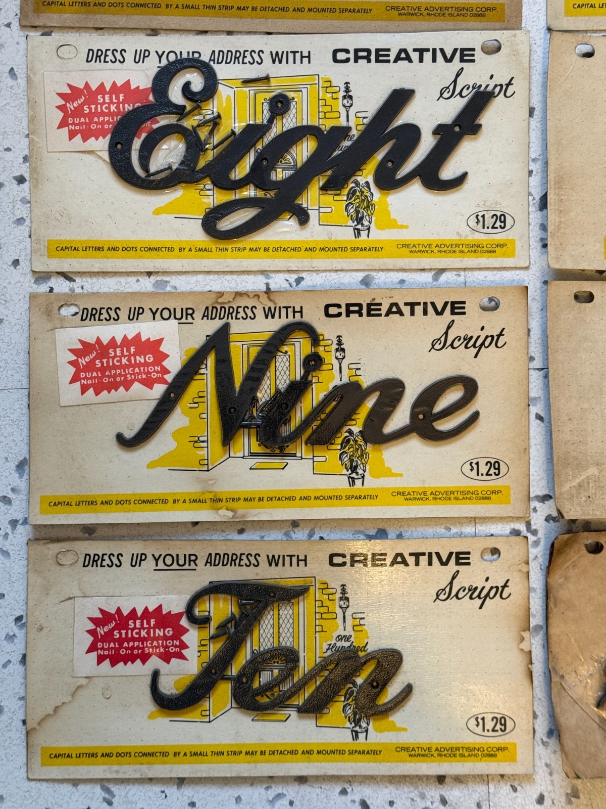 Vintage Creative Script House Address Number Words