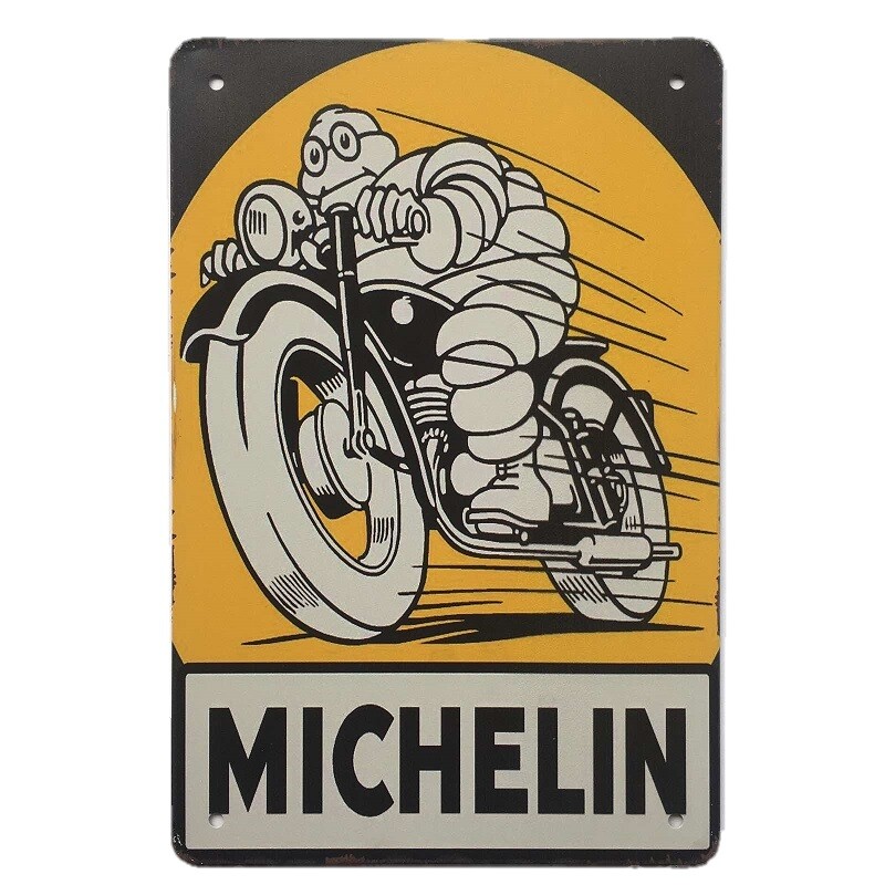 Michelin Man Racer Tin Sign for Shed Garage or Man Cave 30cm x 20cm