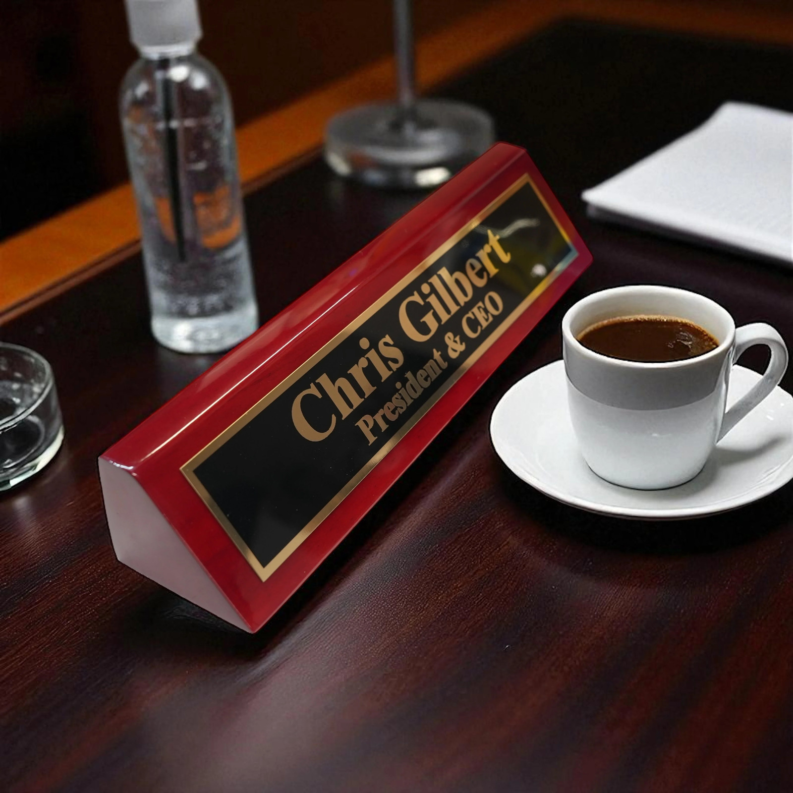 Desk Wedge Name Plate – Personalized Titles and Styles – 11 Inches