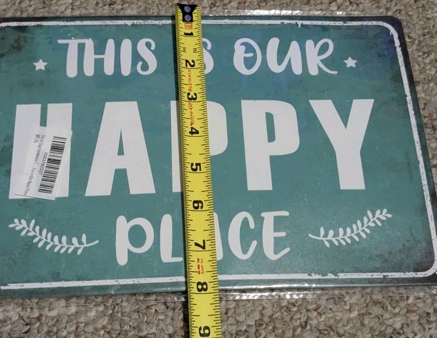 New Rustic Sign This Is Our Happy Place Cozy Home Decor Metal 12″X8″ Free Ship
