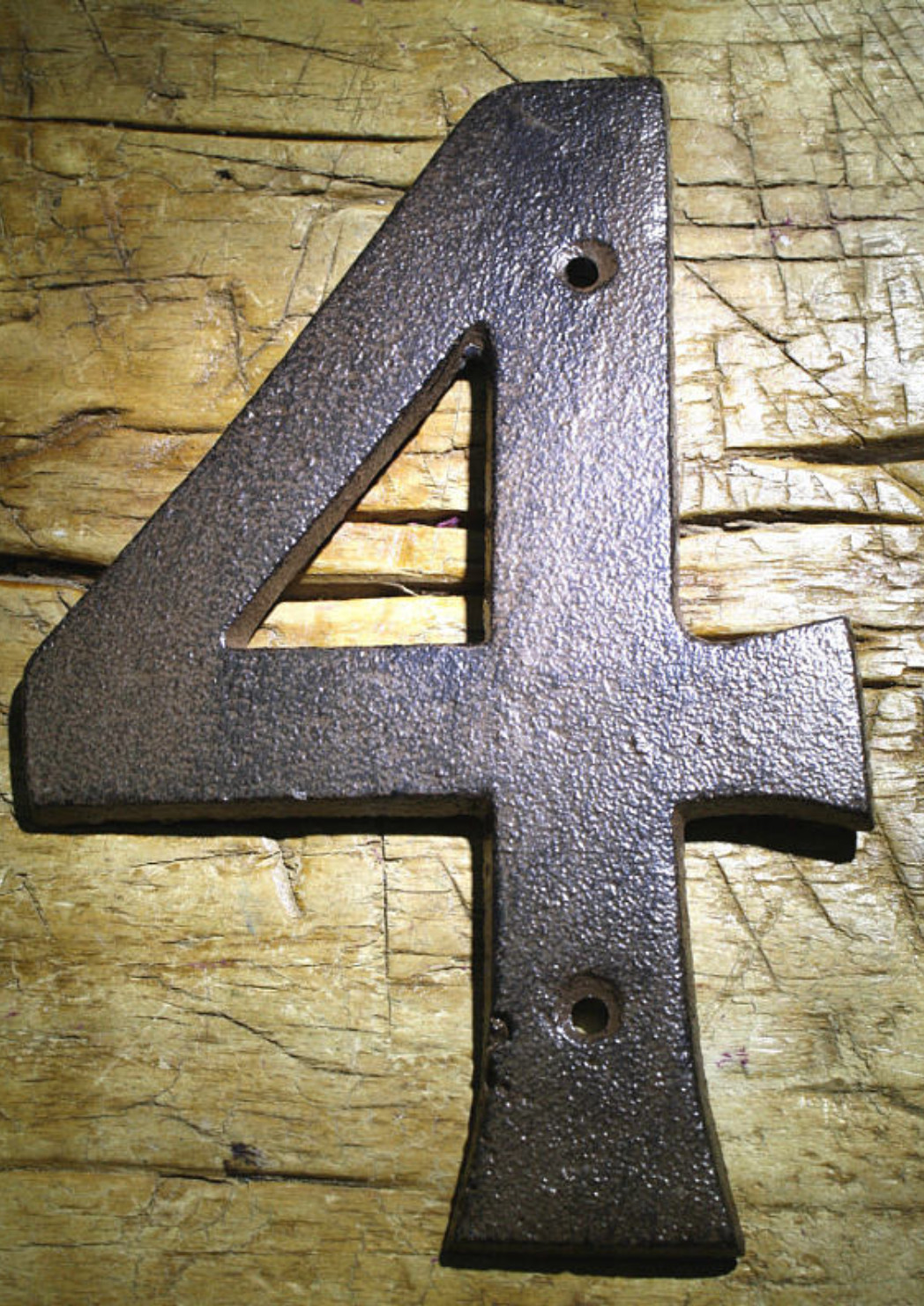 Rustic BROWN Cast Iron Metal House Numbers Street Address 6 1/4 INCH Phone #’s 4