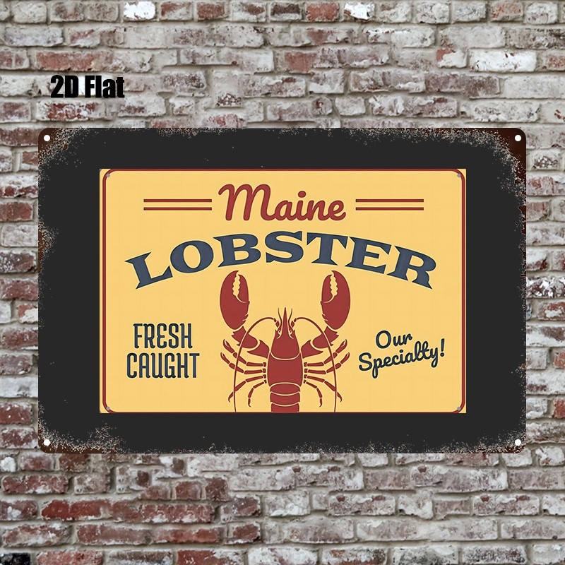 Metal Sign Vintage Maine Lobster Wall Art 8×12 inches