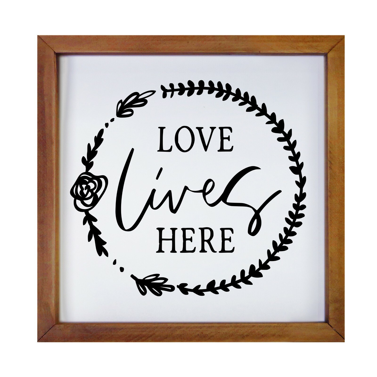 Inspirational 7×7 Wooden Framed Shadow Box Modern Wall Art Decor Love Lives Here
