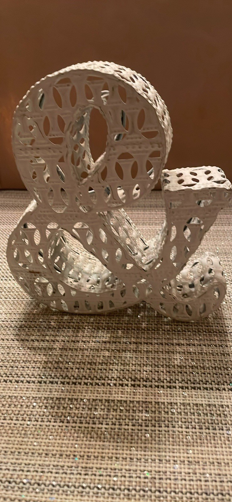 White Metal Ampersand Contemporary Decor