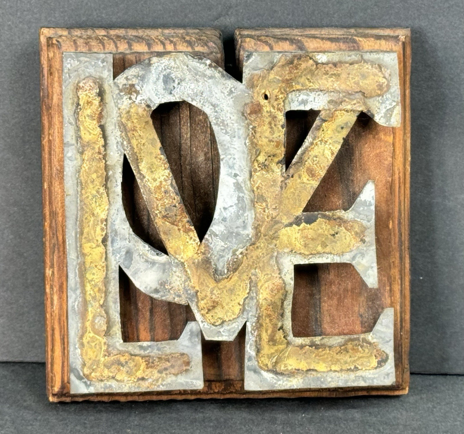 Rustic Industrial Metal “LOVE”Wall Art