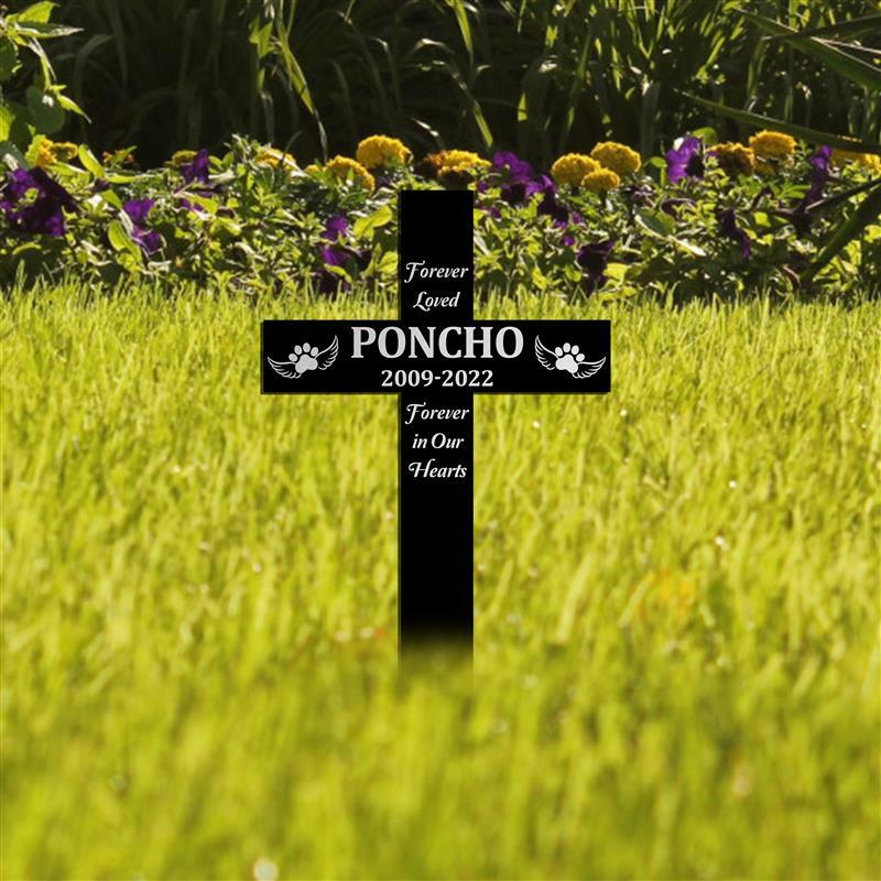 Pet Memorial Acrylic Plaque Stake Memorial Grave Marker Cross, Dog Sympathy Gift